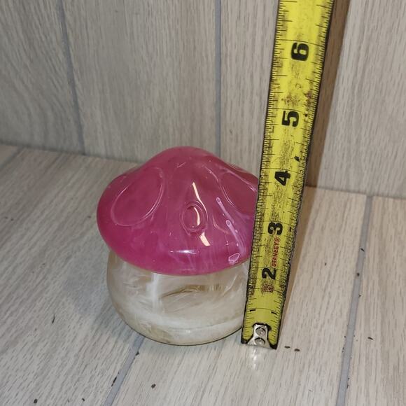Epoxy Resin Pink and Cream Mushroom Jar Decor Stash Box Trinket Box - Picture 6 of 7